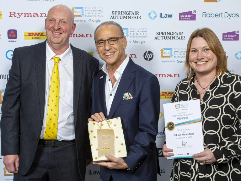 We were privileged  to receive a Small Business Sunday Award from former Dragon's Den judge, Theo Paphitis in September 2023. In February 2024 we were presented with our award by Theo himself. This was a very proud moment for both of us, to be recognised by such an important person in the business world.